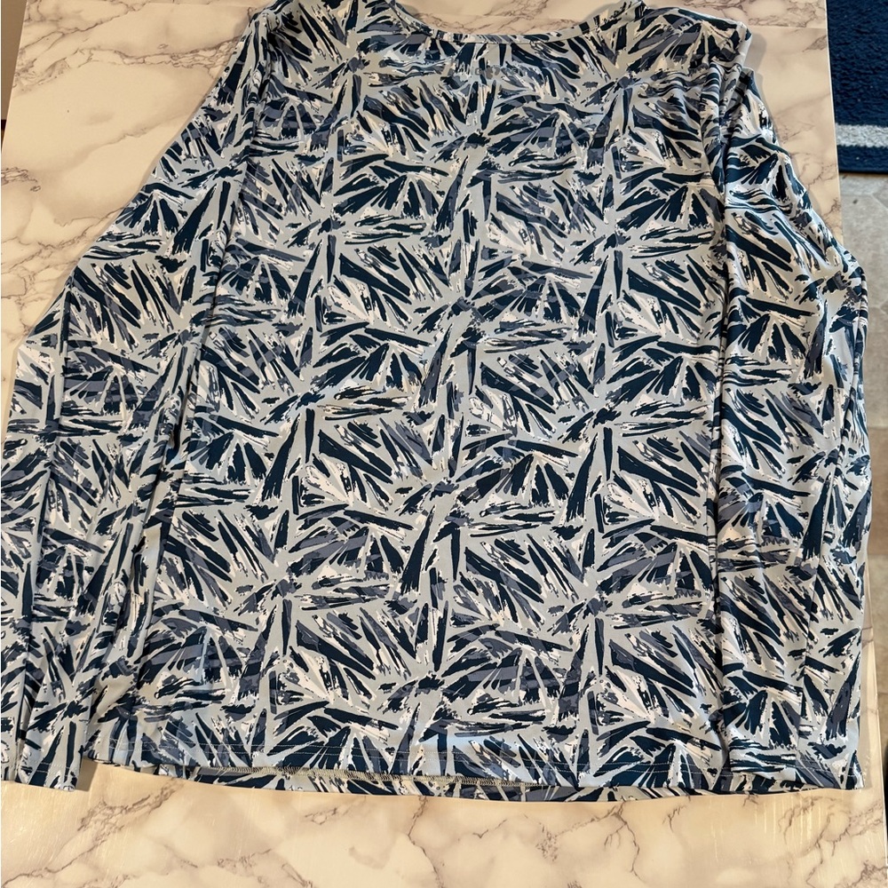 Hang Ten Blue and White swim shirt cover up